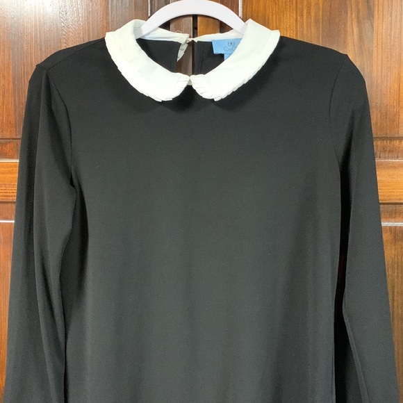 CeCe Black Long Sleeve Color Block Pleated Collar Top size small - Picture 2 of 13